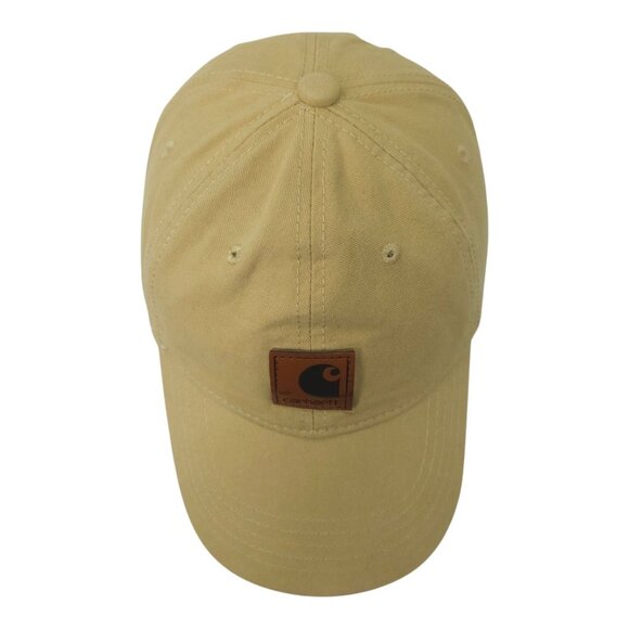 Carhartt Strapback OSFA Cap Hat Trucker Baseball Logo Patch Washed Canvas Tan - Picture 6 of 14